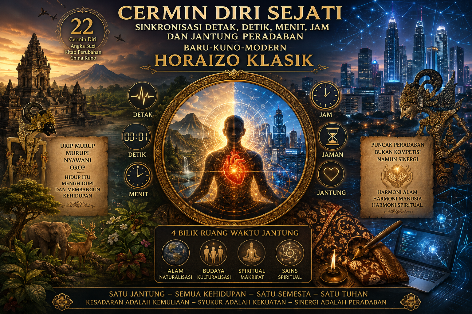 Cermin Diri Sejati: Sinkronisasi Detak, Detik, Menit, Jam dan Jantung Peradaban Baru-Kuno-Modern HORAIZO Klasik